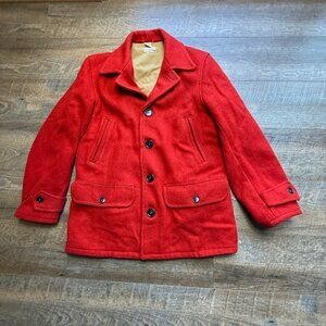 Vintage Sportswear by Slalom Red Wool Field Hunting Game pocket Coat Jacket READ
